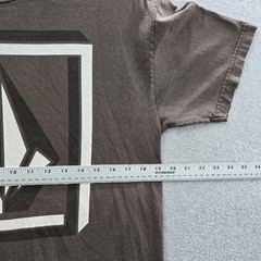 VINTAGE Volcom Men Shirt L Brown Graphic Big Logo Short Sleeve Y2K Skater