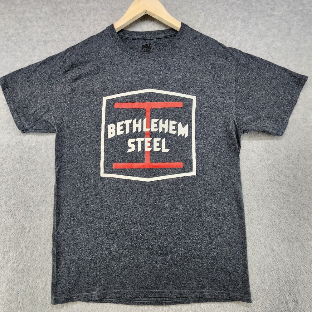 MV Sport T-Shirt Men’s M Gray Solid Cotton Logo Crew-Neck Short Sleeves Pullover