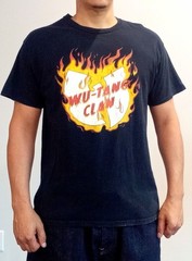 Wu-Tang Clan Flames Logo Mens Classic Hip Hop Music Band Large Black Cotton sz L