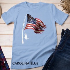 Fishing American Flag Fisherman Patriotic day 4th of July Unisex T-shirt