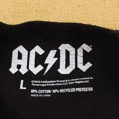 AC/DC Logo 80’s Album Back in Black Men’s Large Graphic T-Shirt