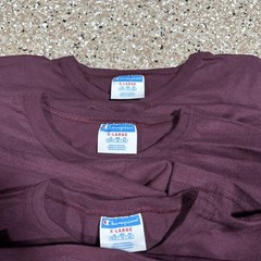 VINTAGE XL Champion Maroon Plum Heavy Weight Cotton TShirt EXTRA LARGE Lot Of 4