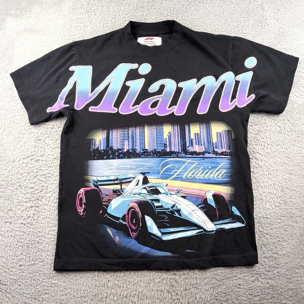 Pacsun x Formula 1 T Shirt Mens Small Black Miami Florida Big Graphic Print