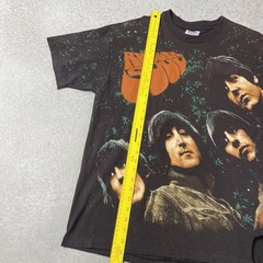 Vintage The Beatles AOP Rubber Soul Tee Shirt XL Made In USA FLAWS Band Music T