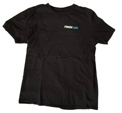 LOT 2 FINISH LINE DOUBLE SIDED BLACK UNIFORM SHORT SLEEVE T SHIRT MENS M 38×25