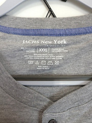 Jachs NY Henley Long Sleeve Shirt Men 3XL Stretch Gray Classic Causal Outdoors