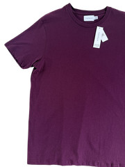 Topman NEW Solid Burgandy Wine Mens Large Crew Short Sleeve Pullover Tee T-Shirt