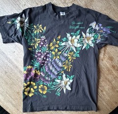 Vtg Nature Yosemite National Park 90s wild flowers AOP mens L