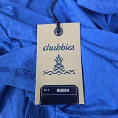 Chubbies Men Tank Top MEDIUM Blue Graphic Wave Palm The Giant NWT