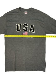 USA Washington DC Embroidered Men’s T Shirt Size Large 50/50 Heavyweight Blend