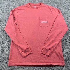 Vineyard Vines Shirt Mens Small Pink Long Sleeve Pocket Preppy Lightweight