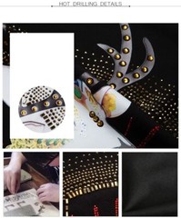 New Fashion Deer Rhinestones Summer Short Sleeve Luxury Men Streetwear T-Shirt