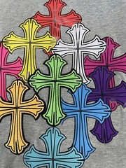 NWT Eternity BC/AD Mens Sz Medium Shirt Crosses Embroidered Religious SI52
