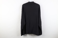 Vintage 90s Streetwear Mens XL Distressed Blank Turtleneck T-Shirt Black Cotton