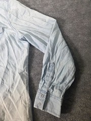 Arizona Jean Co Denim Shirt Mens Sz XL Light Blue 100% Cotton Ombre Pearl Snap