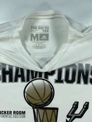 Adidas 2014 NBA Champions Shirts Locker Room Go Spurs Go White Med 3 stripe life