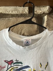 VTG 90s Carnival Cruise Line White T-Shirt Crop Distressed Large Men Unisex