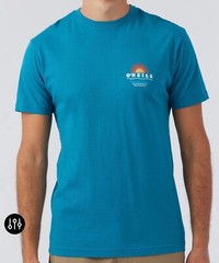 O’Neill Above & Below Tee, SU3118704 Solid Blue With Logo, Men’s Large Size.