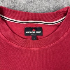 American Giant Shirt Mens Large Red Thermal Long Sleeve Heavy Cotton Made In USA