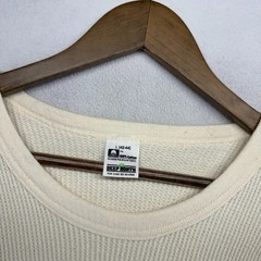 Vintage Deep North Thermal Shirt Mens Large Beige Tan Waffle Base Layer Thin 90s