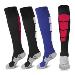 3 Pairs Soccer Socks, Sport Knee High Socks Calf Compression Athletic Socks f…