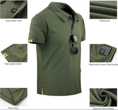 Men’s Tactical Polo T-Shirt Quick Dry Combat Short Sleeve Team Work Casual Shirt
