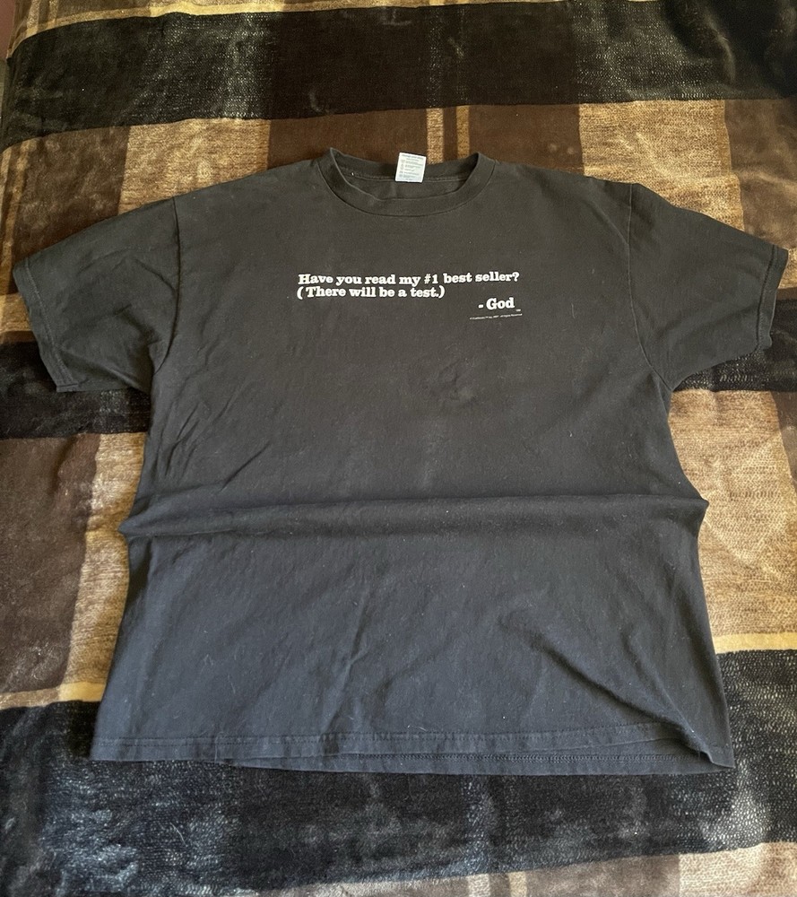 Vtg 99’ Godspeaks T-shirt XL Black ‘Have You Read My #1 Seller’ Short Sleeve