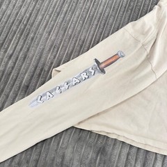 VTG Caesars Palace T-Shirt Mens L Cream Gladiator Las Vegas Long Sleeve Distress