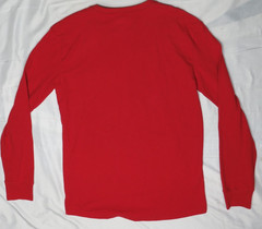 AMERICAN EAGLE MEN S RED LS TEE ACTIVE FLEX STRETCH USA FELT LOGO AEO NEW NWT