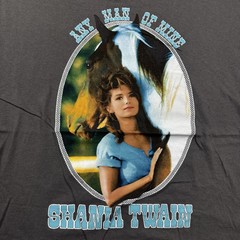 Shania Twain “Any Man Of Mine” Unisex Portrait Horse Gray T-shirt Varies Sizes