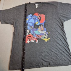 Disney Aladdin Genie Jasmine Abu Graphic Tee Shirt XL Tultex Gray
