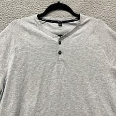 Public Rec Shirt Mens XL Gray Henley On The Go Short Sleeve Minimal Activewear