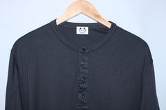 Wolf vs Goat Men’s XL Gray Long Sleeve Henley Neck T-Shirt Made in Italy