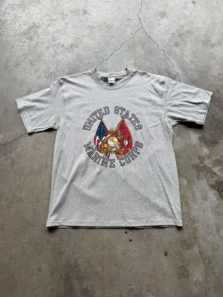 2000 Vintage United States Marine Corps Tee Gray Men’s L M. J. Soffe Streetwear