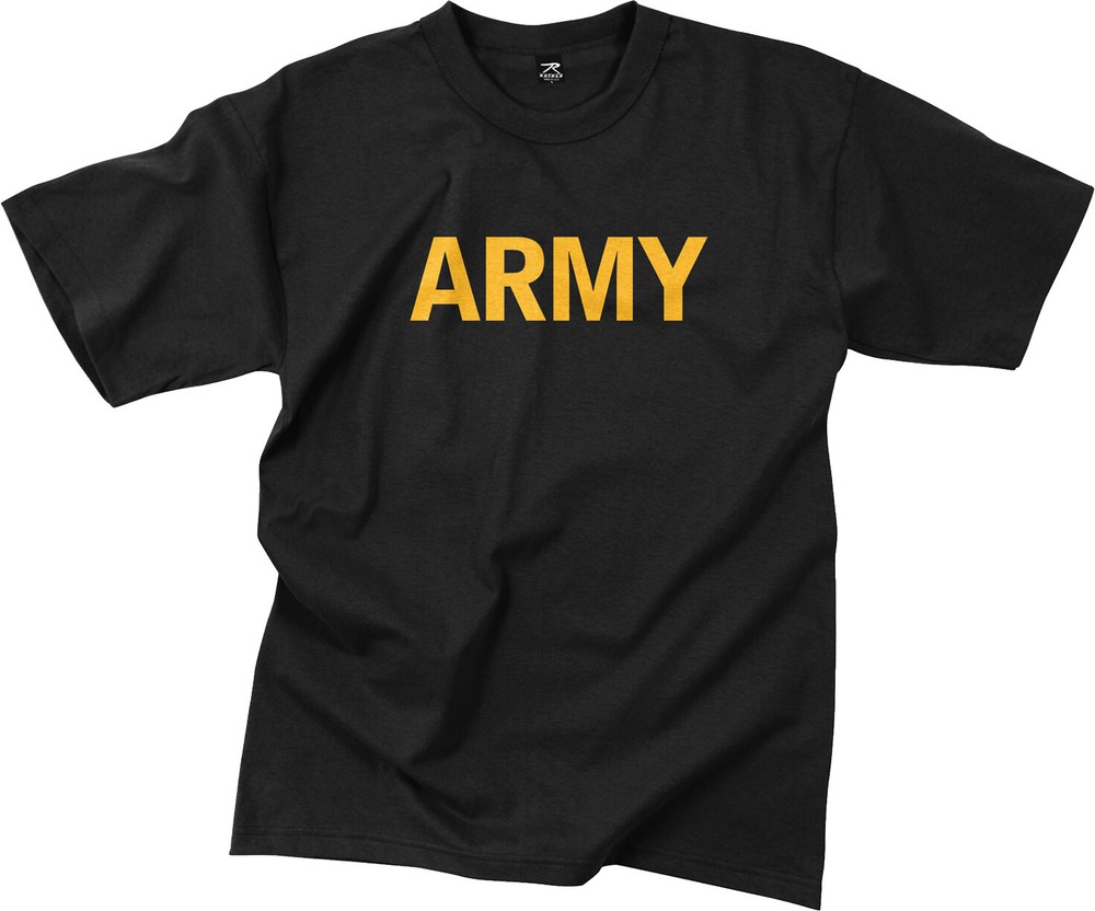 Black ARMY Workout PT T-Shirt Physical Training APFU Gym Tactical Military Tee