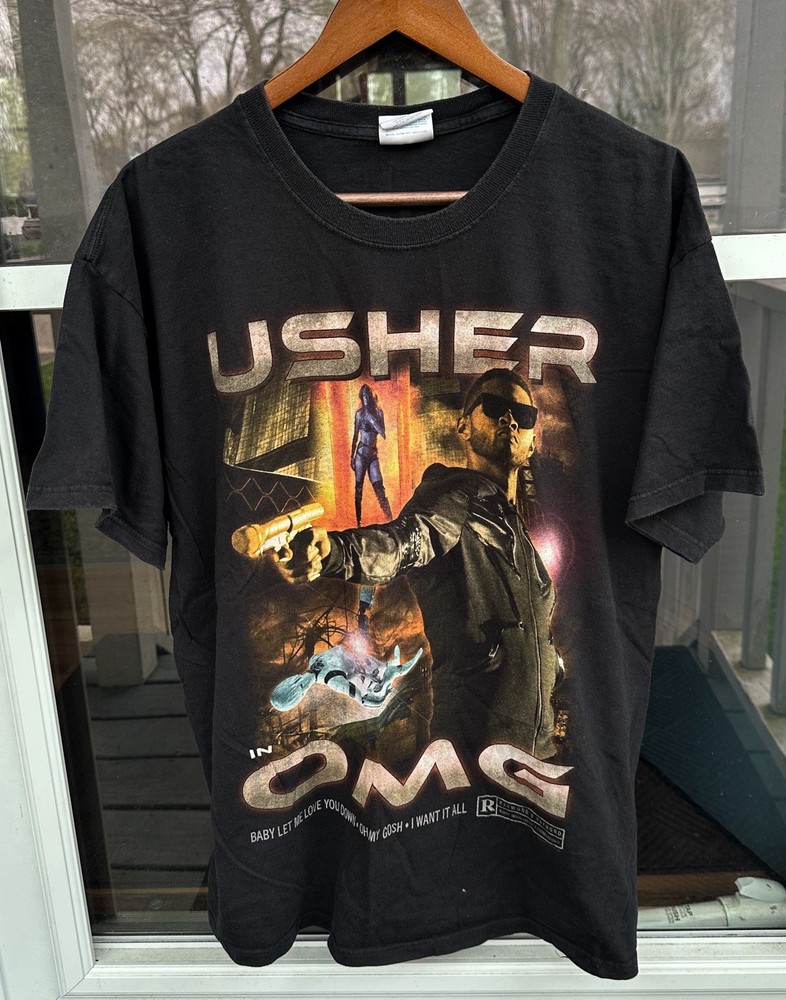 USHER 2010 OMG Tour Tee Mens XL RARE R&B Shirt Concert