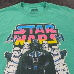Star Wars Shirt Darth Vader Darkside Green Colorful Short Sleeve Adult Small