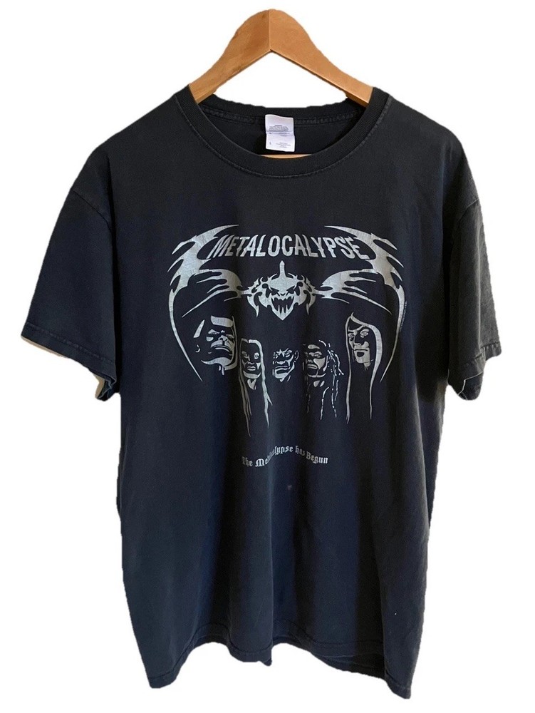 Vintage 2000s Metalocalypse TV Show Dethklok Adult Swim Cartoon T-shirt Size L