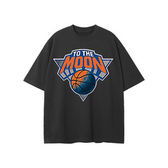 New York Knicks Basketball “To The Moon” T-Shirt NYC Double Sided Tee S-2XL