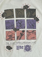 Vintage 1989 Sigma Sigma Carnival T Shirt Miller Lite Single Stitch USA Made L