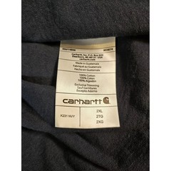 Carhartt Long Sleeve T-Shirt Mens 2XL Navy Blue Loose Fit K231 Graphic Logo