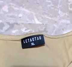 Letaotao Men’s XL Khaki Beige T-Shirt Longer Style Short Sleeve Pull On Casual