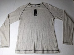 Distortion thermal Mens small long sleeve thermal shirt New with tags khaki/tan