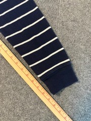 Polo Ralph Lauren Striped Long Sleeve Waffle Knit Shirt Navy Blue Stripe Men L