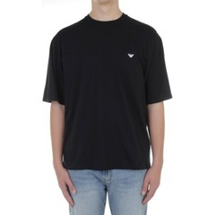 MENS EMPORIO LOGO ARMANI SHORT SLEEVE T-SHIRT 211839 1P476 BLACK WHITE
