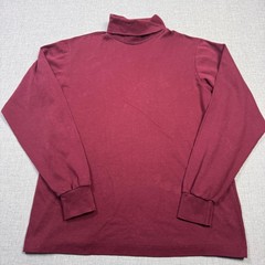 L.L. Bean T-Shirt Mens M Red Long Sleeve Turtleneck Lightweight Jersey