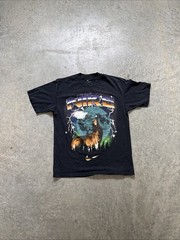 Nike Mens T-shirt Size S Howling Wolf Moon Lightning Thunder 100% Cotton #1739
