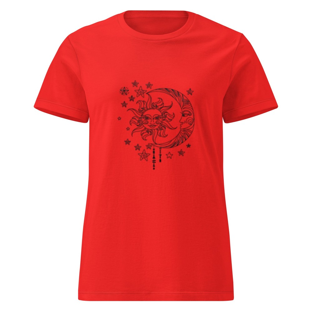 Women’s basic soft style Sun and Moon Design Gildan t-shirt
