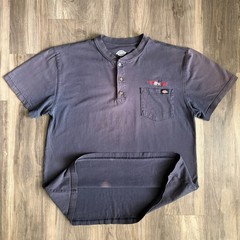 Vintage Gradient Sun Faded Worn WIP Workwear T-Shirt Size L Blue Dickies