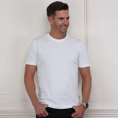 Collars & Co T-Shirt Men 2XL White Cotton Silk Luxury Lucca Tee Minimalist NWT